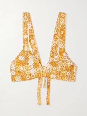 Miguelina Aline cropped crocheted cotton bralette